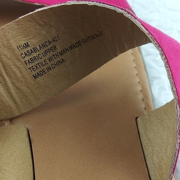 Rohb By Joyce Azria Casablanca Pink Fabric  Two Strap Open Toe Slide Sandal Shoe - Picture 9 of 12